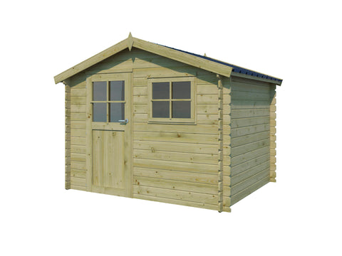 Gardenas Napels L houten tuinhuis 295x248x235 cm blokhut geïmpregneerd anticondensbescherming