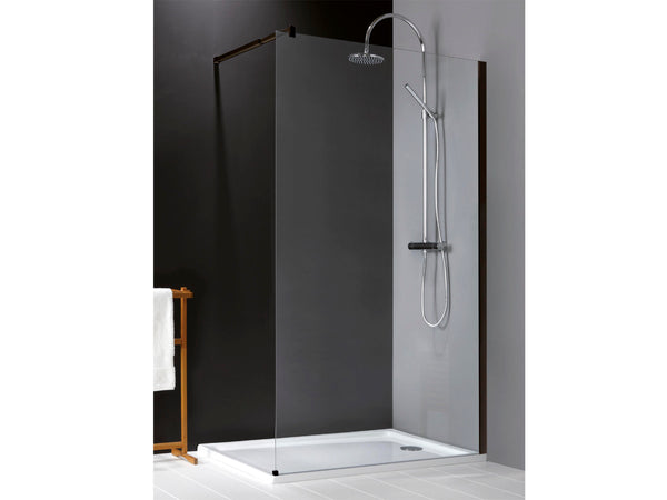 Lafiness New Free paroi de douche 100x200 cm pose libre transparent noir