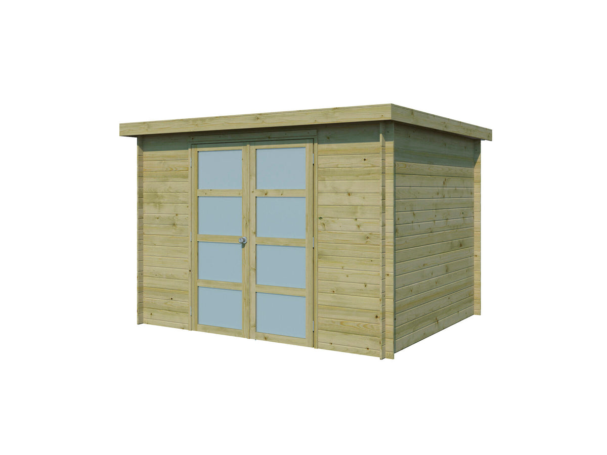 Gardenas Nice houten tuinhuis 295x250x209 cm blokhut geïmpregneerd