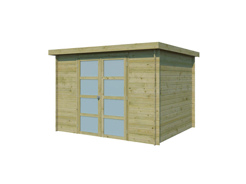 Gardenas Nice houten tuinhuis 295x250x209 cm blokhut geïmpregneerd