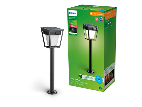 Philips Nissa solar tuinpaal op spies 1,8W zwart