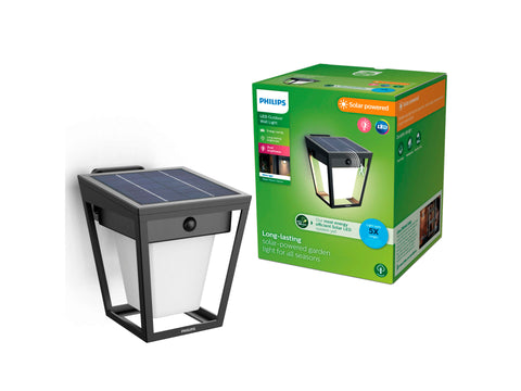 Philips Nissa solar wandlamp 1,8W zwart