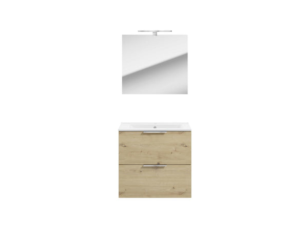 Nova Pack meuble de salle de bains 2 tiroirs 60cm chêne Aritsan