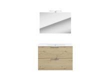 Nova Pack meuble de salle de bains 2 tiroirs 80cm chêne Aritsan