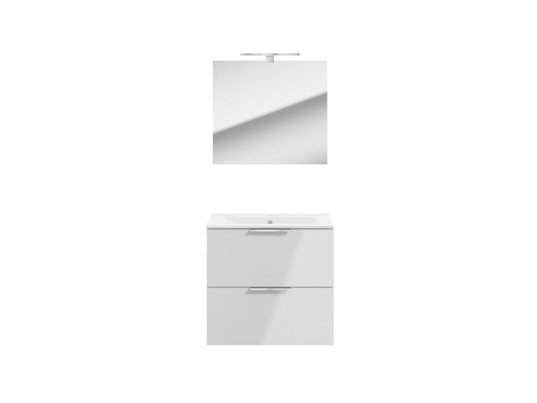 Nova Pack meuble salle de bains 60cm 2 tiroirs blanc brillant