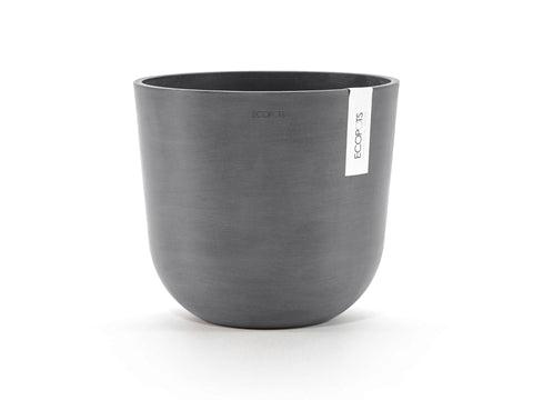 Ecopots Oslo bloempot 25cm grijs, kunststof & plastic bloempotten — SKU COLOS-955228, EAN 5413724316794