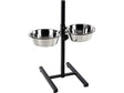 Flamingo Otis voederstaander hond met 2 bakken 2x25 cm 2,5l inox
