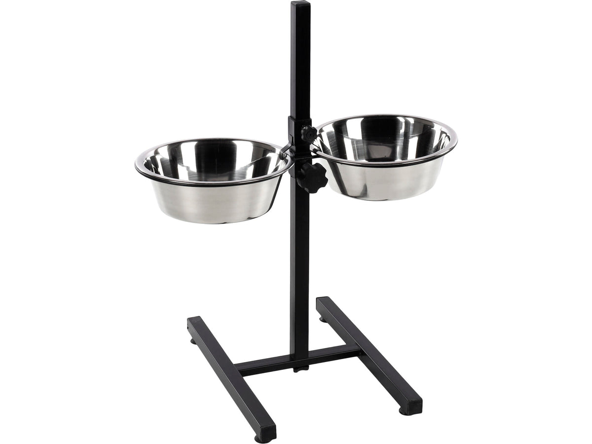 Flamingo Otis voederstaander hond met 2 bakken 2x25 cm 2,5l inox
