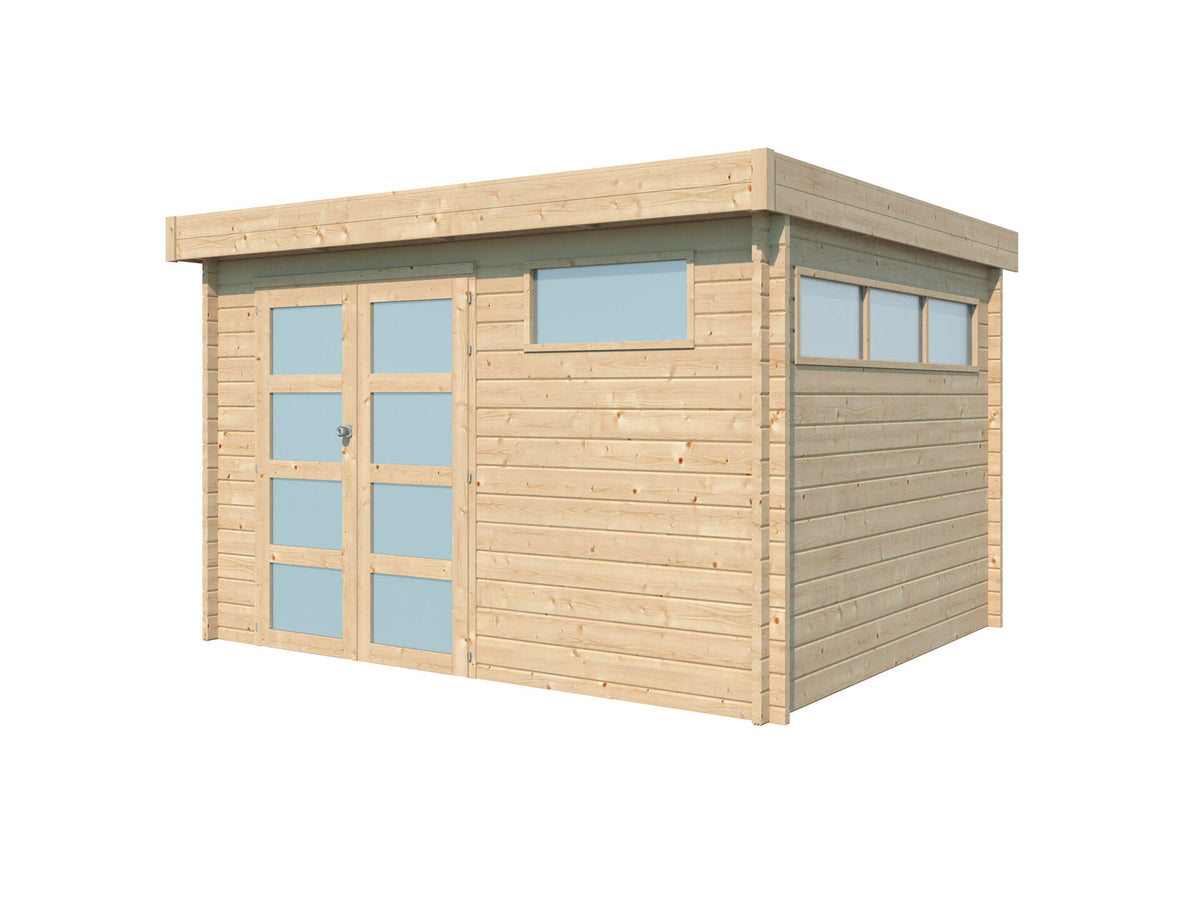 Woodlands Ottawa L houten tuinhuis 355x295x230 cm blokhut dakisolatie