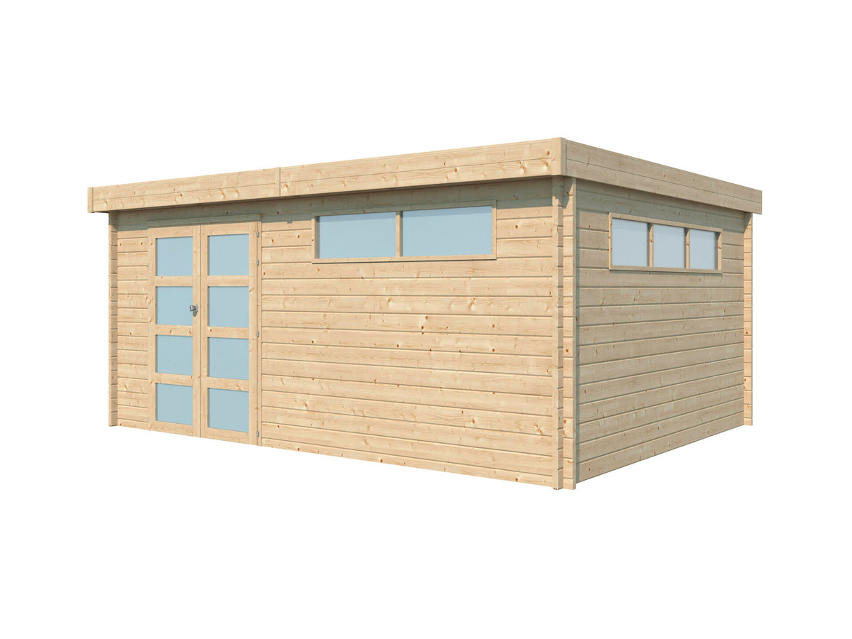 Woodlands Ottawa V houten tuinhuis 505x385x230 cm blokhut anticondensbescherming