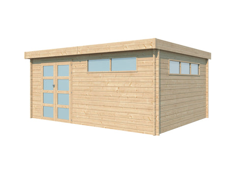 Woodlands Ottawa V houten tuinhuis 505x385x230 cm blokhut dakisolatie