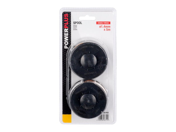 Powerplus POWACG1152 bobine double fil pour coupe-bordures 1,4mm 5m POWXG30030 2 pièces