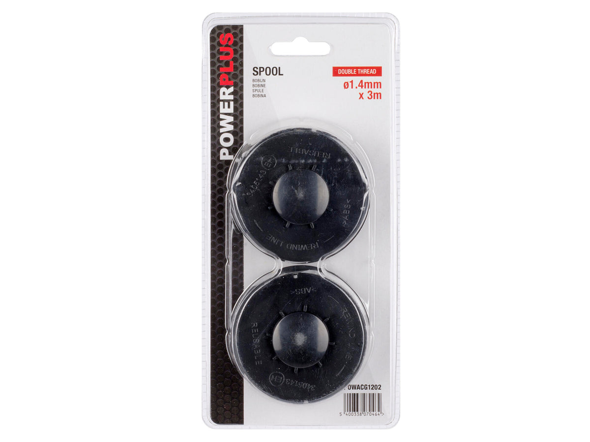 Powerplus POWACG1202 bobijn dubbele trimmerdraad 1,4mm 3m POW6012 2 stuks