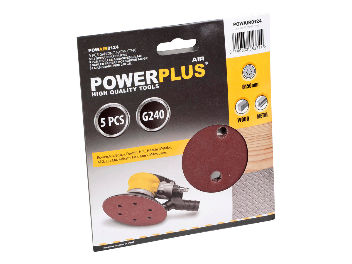 Powerplus POWAIR0124 schuurpapier K240 150mm 5 stuks