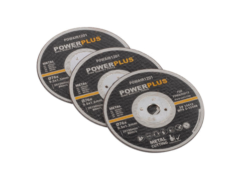 Powerplus POWAIR1201 snijschijf metaal 76x1,2x9,5 mm 3 stuks