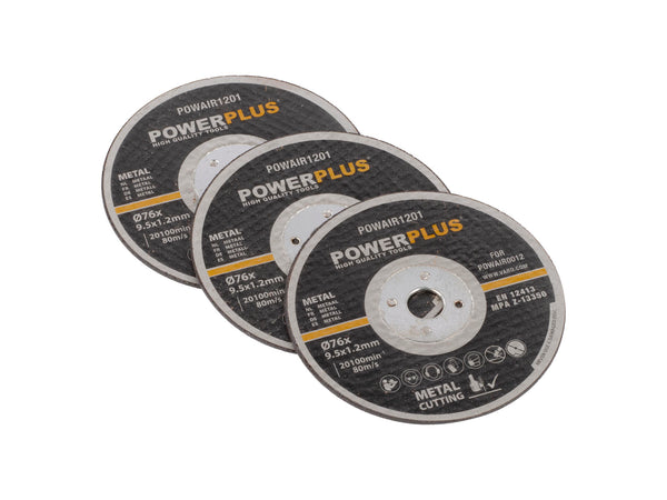 Powerplus POWAIR1201 snijschijf metaal 76x1,2x9,5 mm 3 stuks