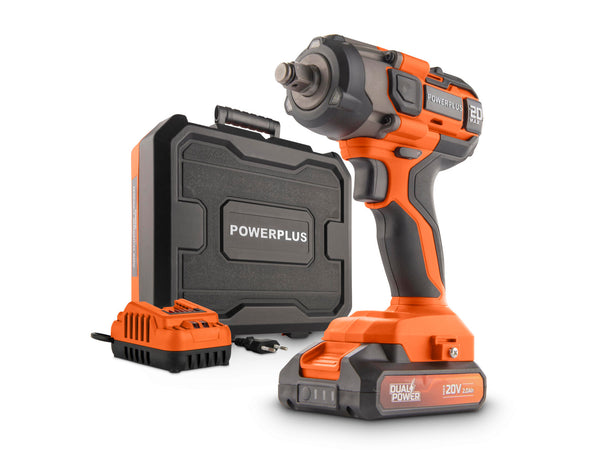 Powerplus Dual Power POWDP20161 accu slagmoersleutel 20V Li-Ion + lader