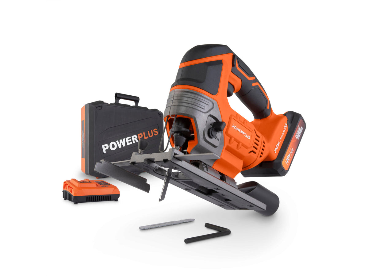 Powerplus Dual Power POWDP25310 accu decoupeerzaag 20V Li-Ion + accu en lader