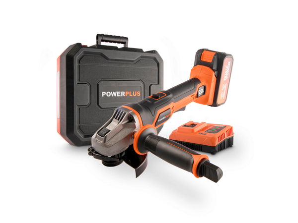 Powerplus Dual Power POWDP35150 accu haakse slijper 20V Li-Ion 115mm + accu en lader