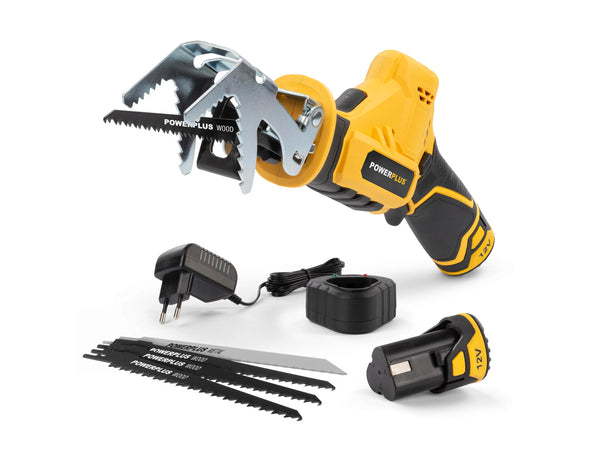 Powerplus POWX0398 accu reciprozaag 12V Li-Ion + 2 accu's + lader + accessoires
