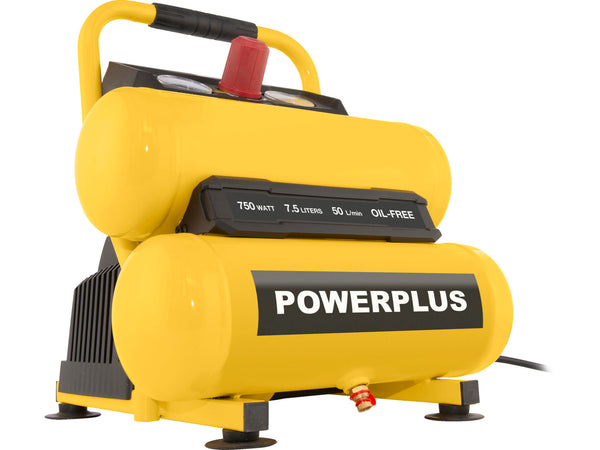 Powerplus POWX17235 Twintank compressor 750W 7,5l olievrij