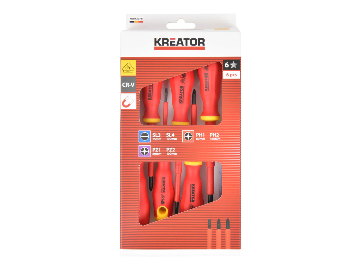Kreator KRTH20101 VDE schroevendraaierset SL/PH/PZ 6-delig