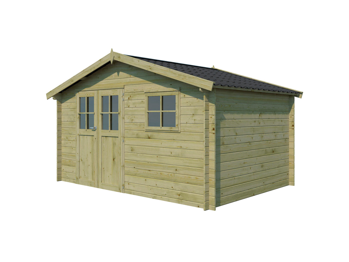 Gardenas Palermo L houten tuinhuis 415x295x248 cm blokhut geïmpregneerd anticondensbescherming