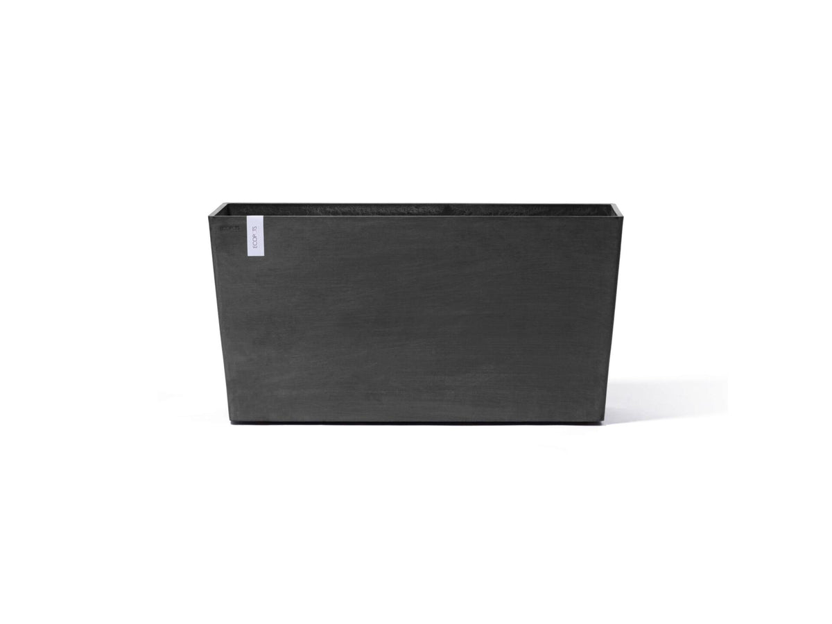 Ecopots Paris Wheels bloembak met wielen 100x40 cm donkergrijs