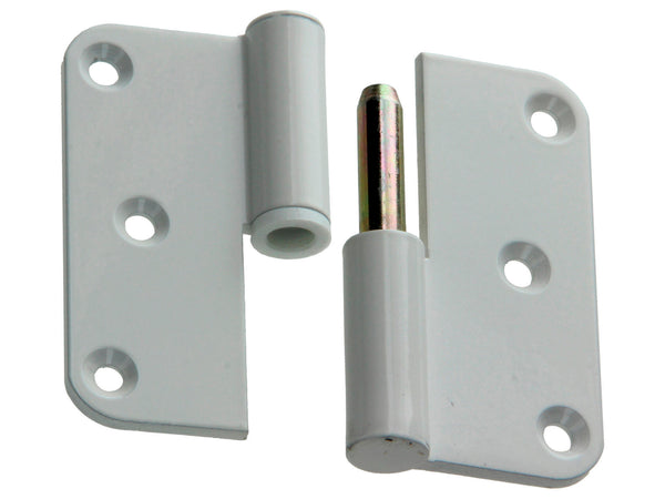 Yale Paumelle avec coins arrondis 8x8 cm droite blanc