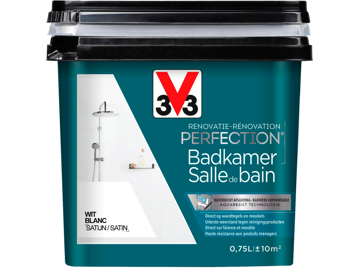 V33 Perfection renovatieverf badkamer zijdeglans 0,75l wit