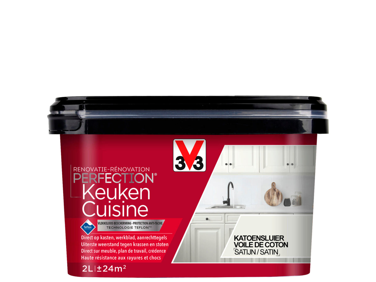 V33 Perfection renovatieverf keuken zijdeglans 2l katoensluier