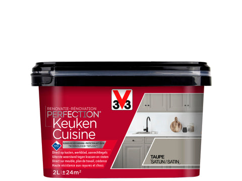 V33 Perfection renovatieverf keuken zijdeglans 2l taupe