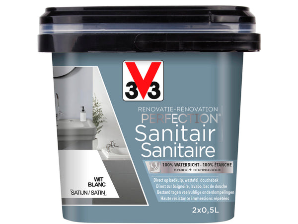 V33 Perfection renovatieverf sanitair zijdeglans 1l wit