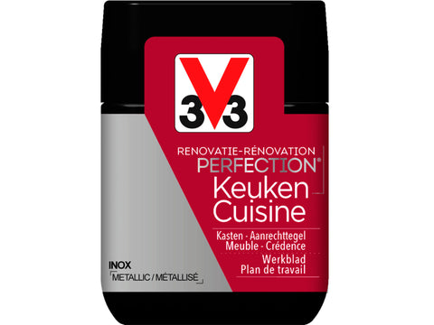 V33 Perfection tester renovatieverf keuken metallic 75ml inox