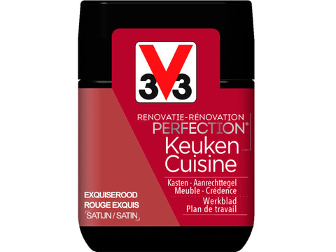 V33 Perfection tester renovatieverf keuken zijdeglans 75ml exquiserood