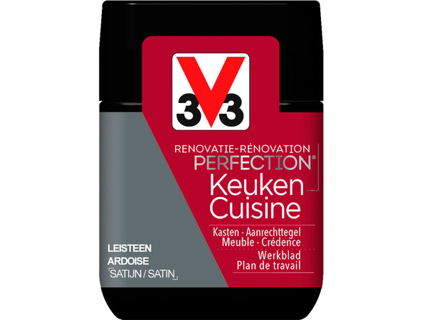 V33 Perfection testeur peinture rénovation cuisine satin 75ml ardoise