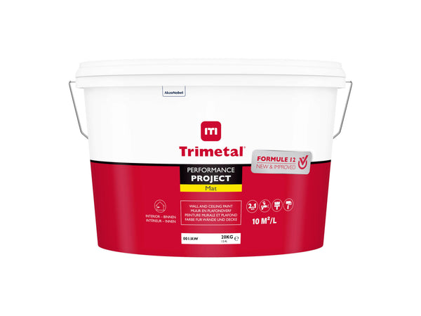 Trimetal Peinture mur et plafond mate Performance Project 20 kg blanche