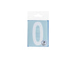Chiffre autocollant 0 90mm blanc mat
