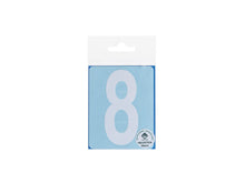 Chiffre autocollant 8 90mm blanc mat