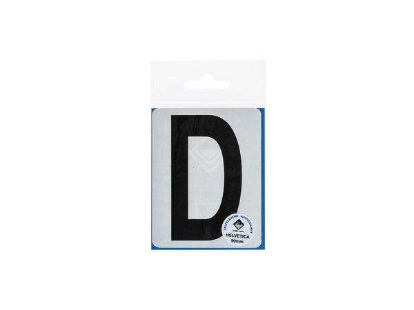 Lettre autocollante D 90mm noir mat