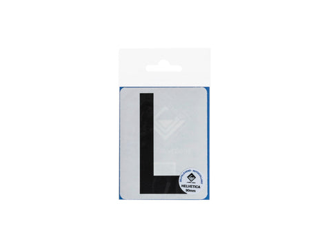 Plakletter L 90mm zwart mat
