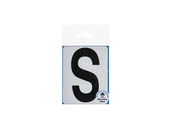 Plakletter S 90mm zwart mat