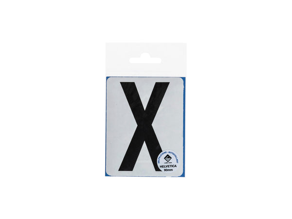 Plakletter X 90mm zwart mat