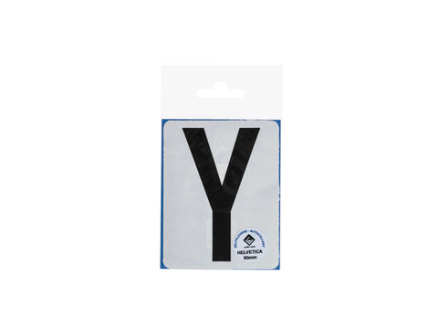 Plakletter Y 90mm zwart mat