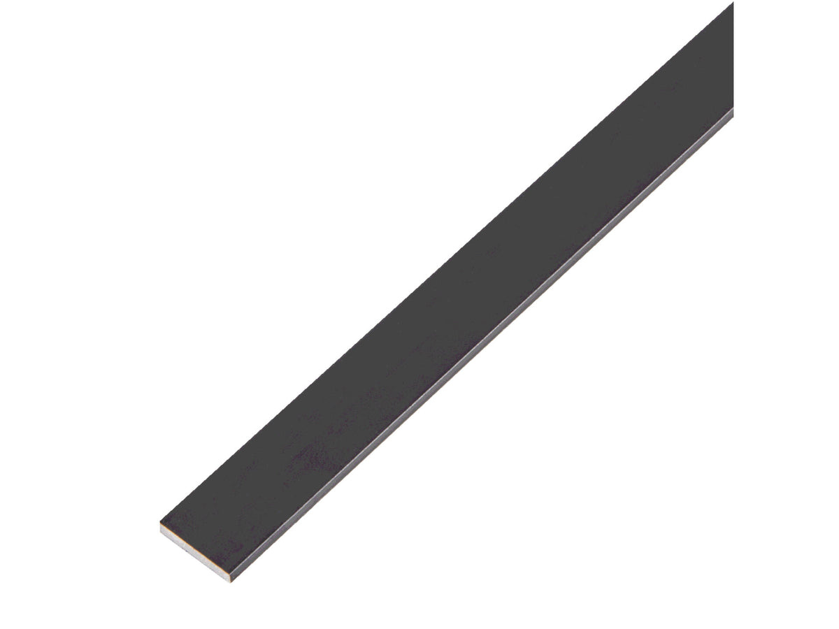 Platte stang 15x2 mm 200cm geanodiseerd aluminium zwart