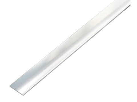 Platte strip zelfklevend 20x2 mm 100cm verchroomd aluminium