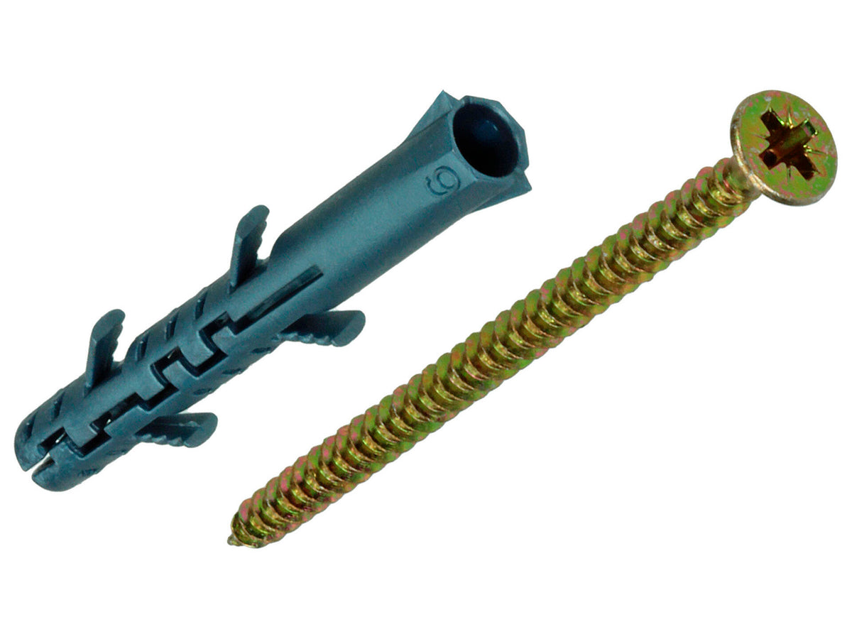 Mack Pluggen lange expansie PE 6x55 mm en schroef 4x70 mm 12 stuks