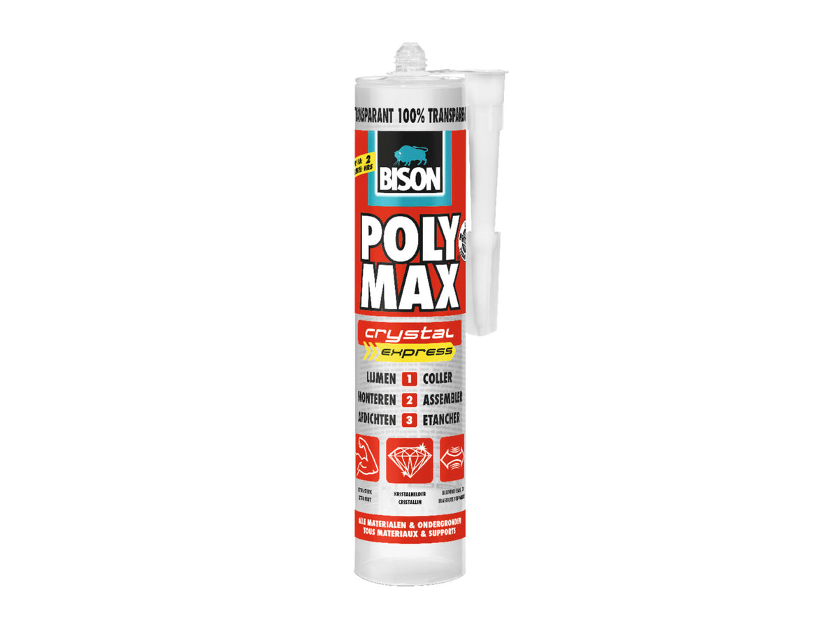 Bison Poly Max Crystal montagelijm 300g