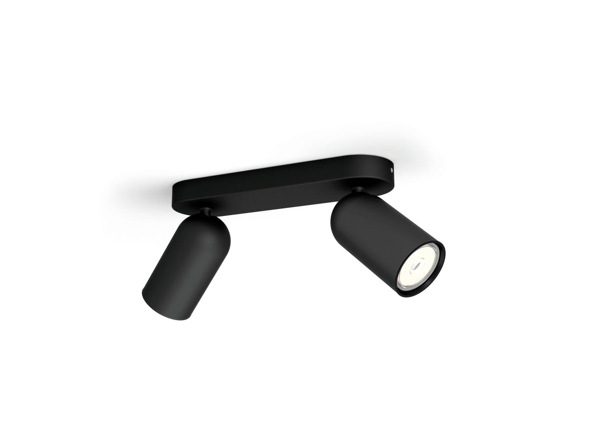 Philips Pongee balkspot GU10 max. 2x10 W dimbaar zwart