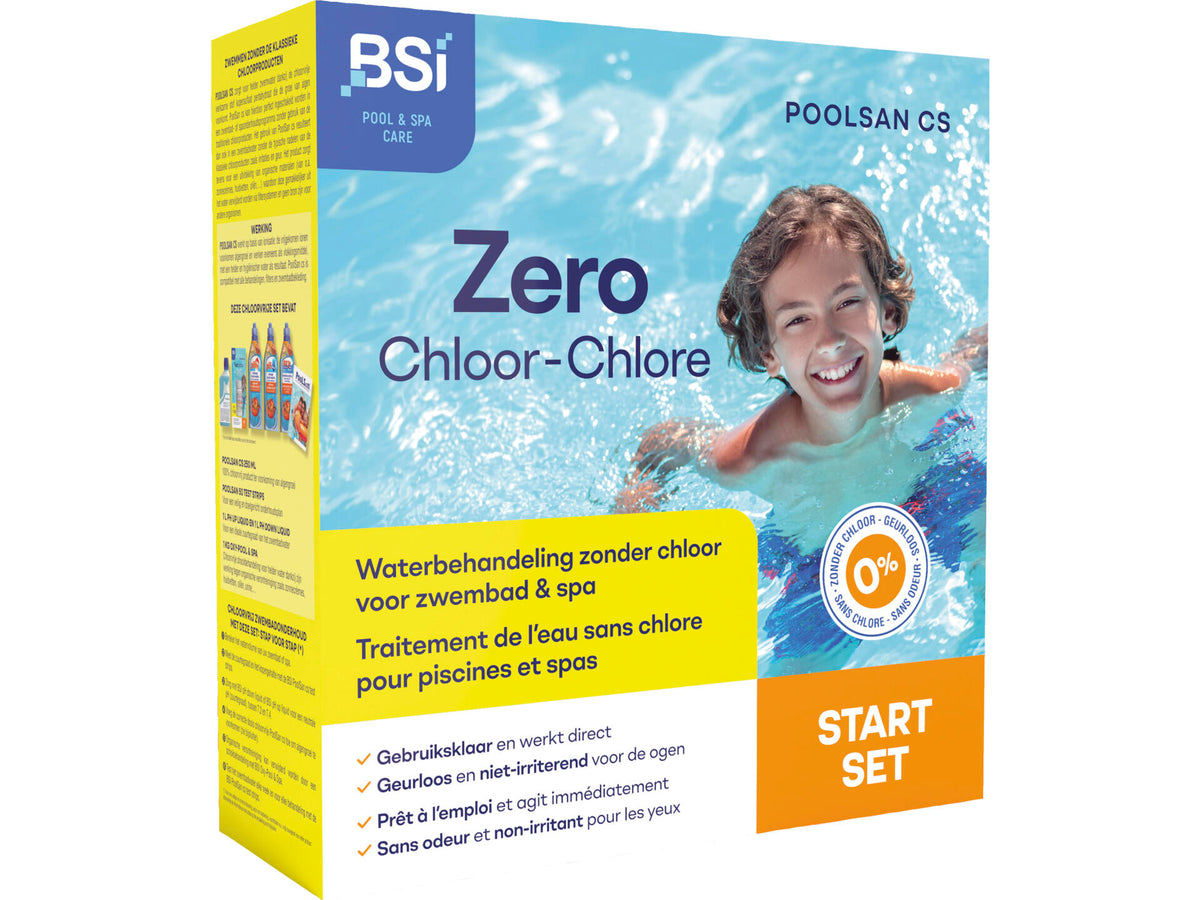 BSI PoolSan cs Zero chloor start set waterbehandeling
